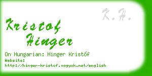 kristof hinger business card