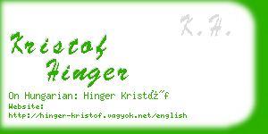 kristof hinger business card